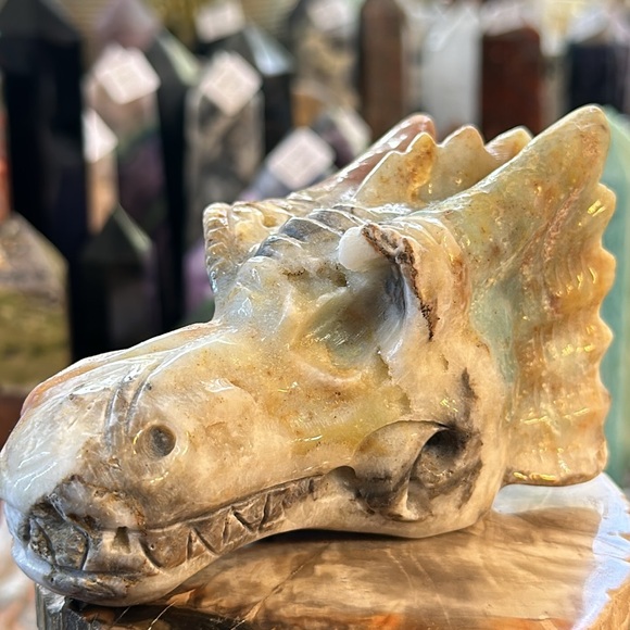 Caribbean Calcite Crystal Dragons Head Carving! - Picture 3 of 11